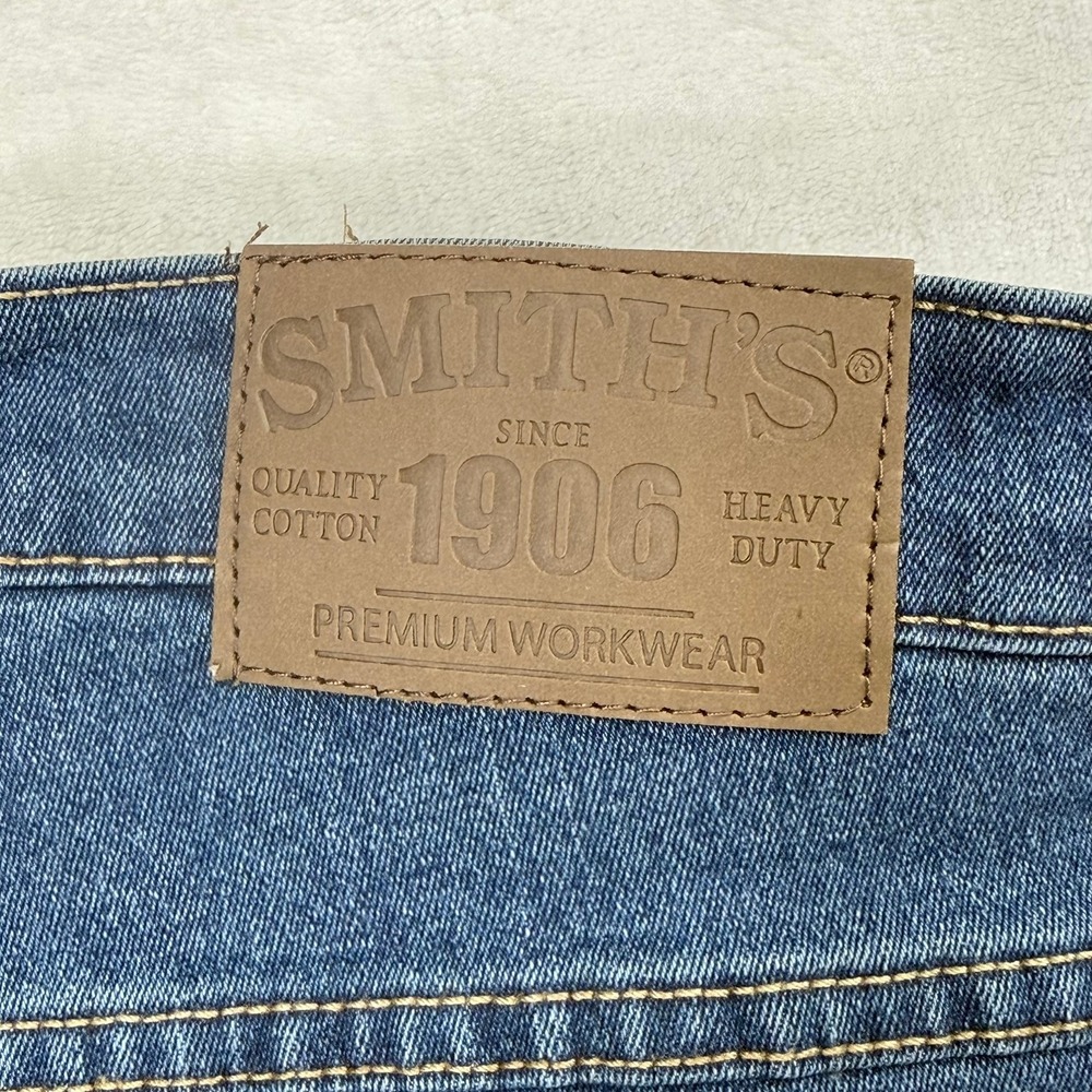 Smiths Workwear Mens Relaxed Fit Stretch Work Jeans Light Vintage Wash 38x32 - Picture 8 of 12